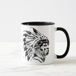 TASSE GRAPHIQUE NOIR ET BLANC NATIF AMÉRICAIN