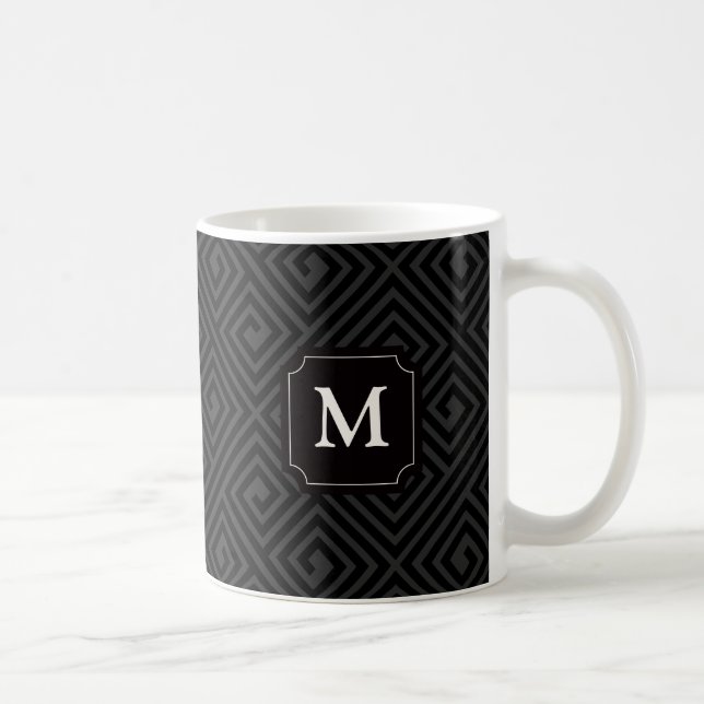 Tasse grecque chic moderne élégante de monogramme (Droite)