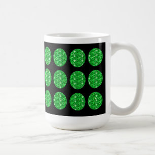 Tasse Green Glitzer Circles on Black
