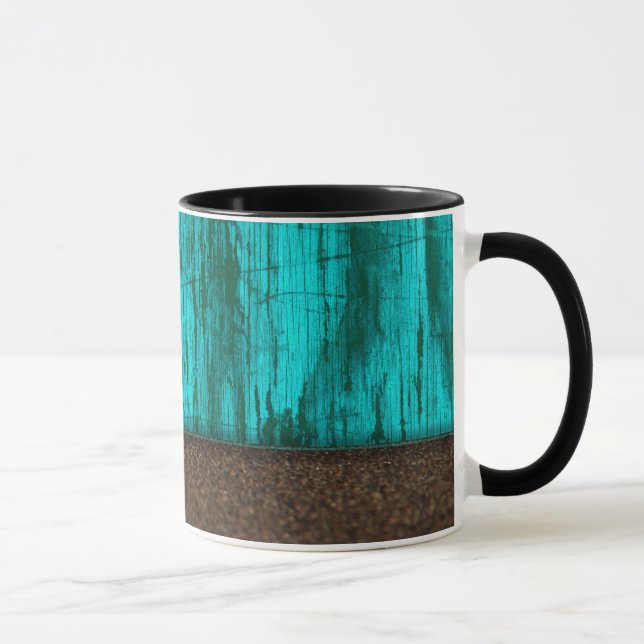 Tasse Grès en bois de grain de turquoise assez rustique (Droite)