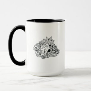 Tasse Griffonnage d'appareil-photo de hippie