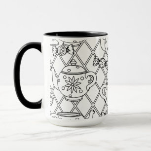 Tasse Griffonnage de pot de thé