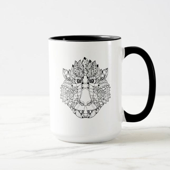 Tasse Griffonnage de tête de singe (Droite)