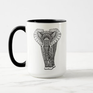 Tasse Griffonnage d'éléphant modelé par imaginaire