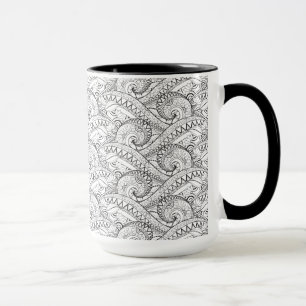 Tasse Griffonnage floral détaillé de motif