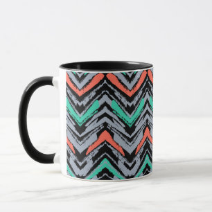 Tasse Gris, Teal, et motif tiré par la main de corail de