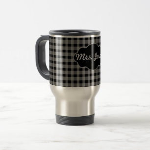 Tasse grise de tasse de café de monogramme de noi