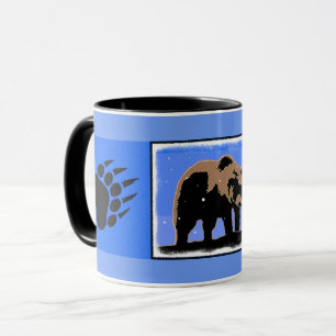 Tasse Grizzly Bear en hiver - Art original de la faune