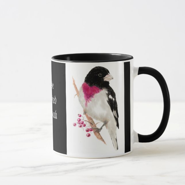 Tasse Grosbeak, Oiseau, Nature, Mug, Breast rose (Droite)