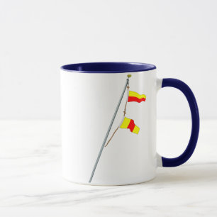 Tasse Grue de drapeau de signal nautique du numéro 70