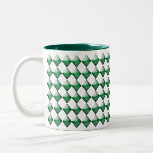 Tasse - Grüne 3D-Diamanten