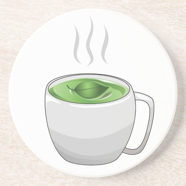 Tasse grüner Tee Getränkeuntersetzer (Vorne)