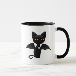 Tasse Halloween Vampire Chat noir avec ailes