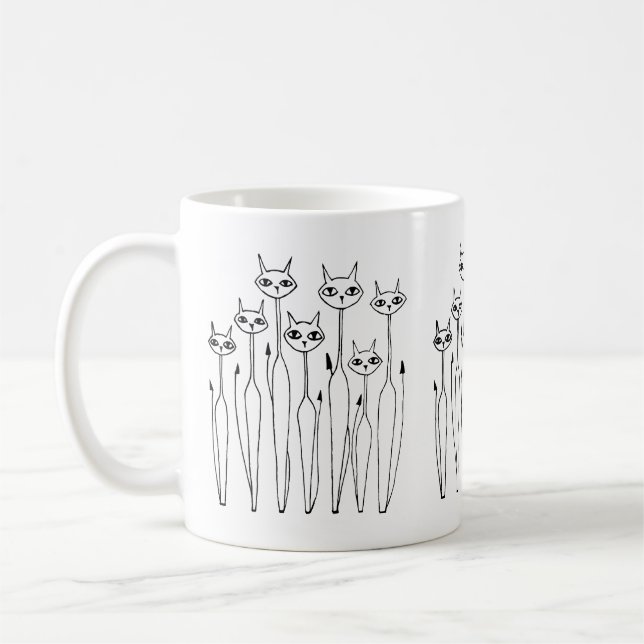 Tasse (handgezeichnet Katzen) (Links)