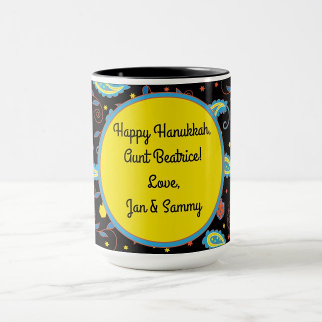 Tasse "Hanukkah Paisley Dreidels and Stars" (Zentrum)
