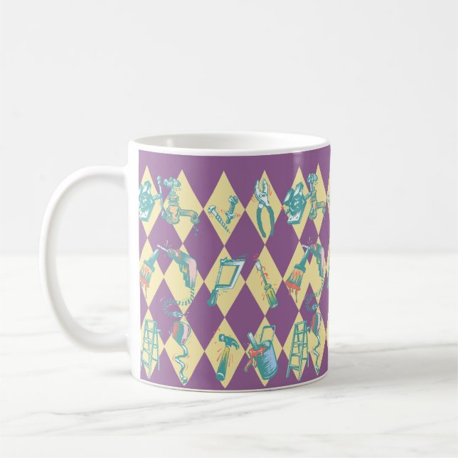 TASSE ~ Harlekinmuster Zu-Tun Werkzeuge für die (Links)
