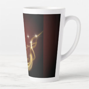 Tasse haute latte luxueuse en acajou Mug Gold Café