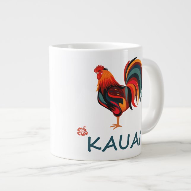 Tasse hawaïenne d'éléphant de coq de Kauai (Devant droit)