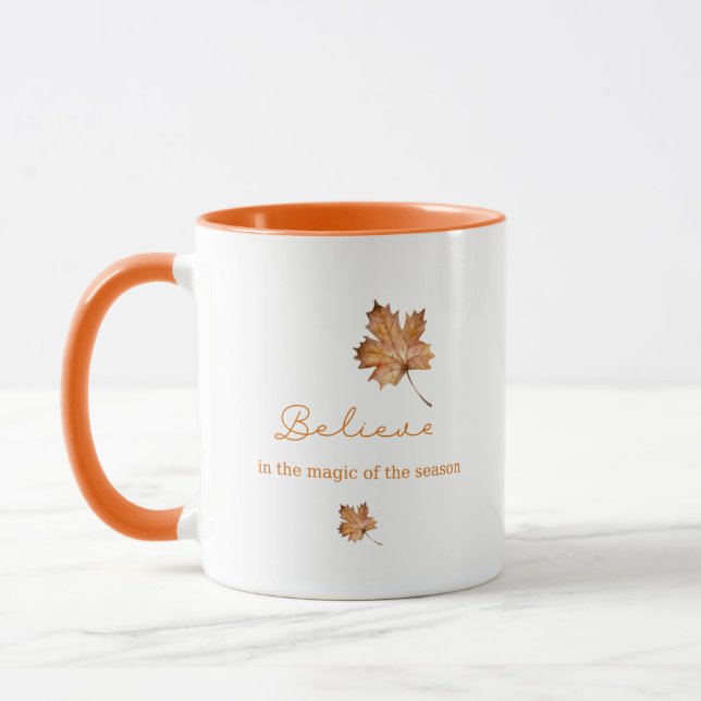 Tasse Herbstlaub Magie mit angepassten Textnachric (Links)