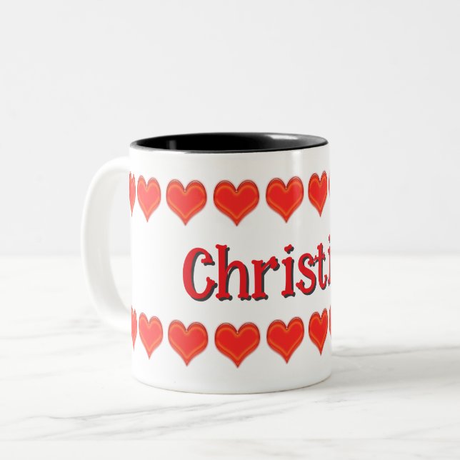 Tasse - Herz mit Namen (Vorderseite Links)