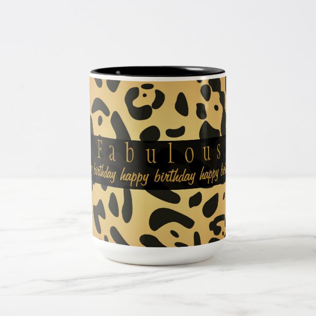 Tasse heureuse d'anniversaire de poster de animal (Centre)