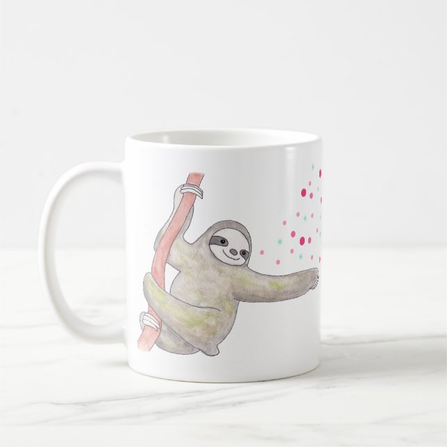 Tasse heureuse d'art de paresse de tasse mignonne (Gauche)