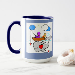 Tasse heureuse de baleine d'art de coeur