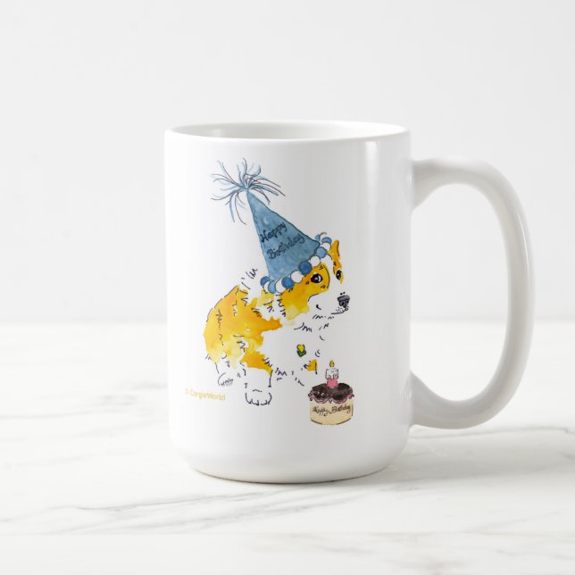 Tasse heureuse de corgi de B'Day (Droite)