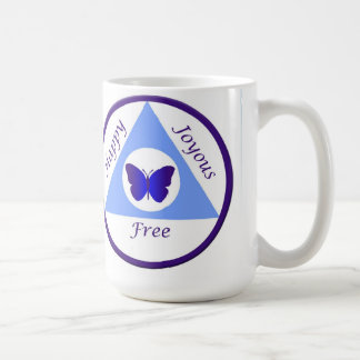 Tasse heureuse, joyeuse et libre d'Alanon