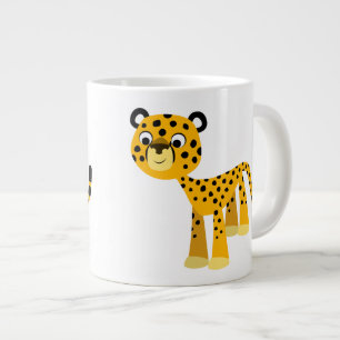 Tasse heureuse mignonne d'éléphant de guépard de