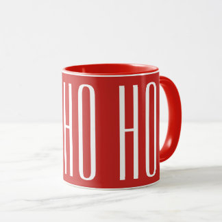 Tasse HO HO - blanc sur rouge