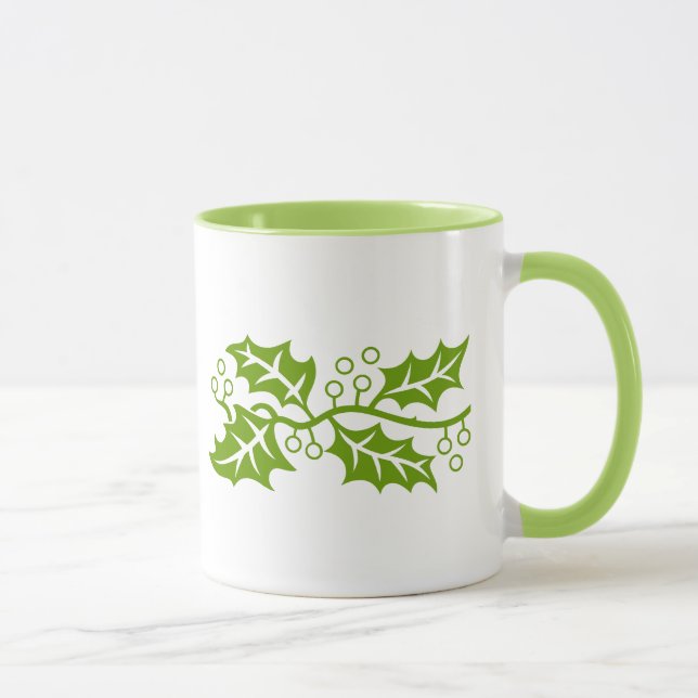 Tasse - Holly-Blätter in grün (Rechts)