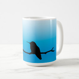 Tasse - Hummingbird-Silhouette auf blau