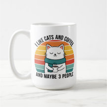Tasse humoristique pour amateur de chats et de caf