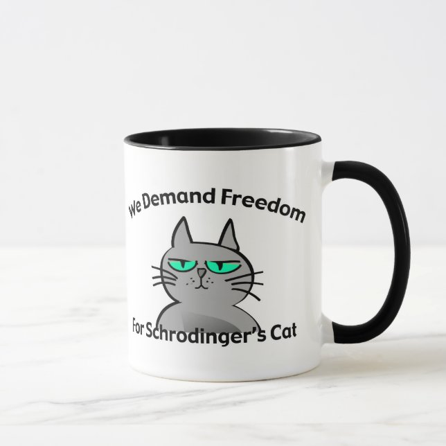Tasse Humour drôle de geek du chat de Schrodinger (Droite)