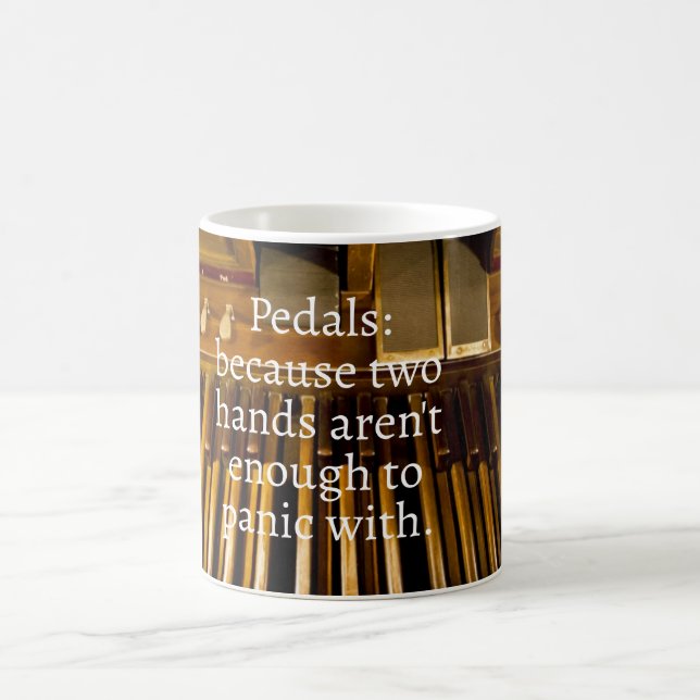 Tasse Humour Organiste – Pédales & Panique (Centre)