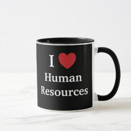 Tasse I Love Human Resources Me Love, Black & Red