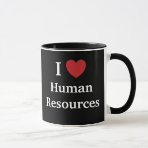 Tasse I Love Human Resources Me Love, Black & Red