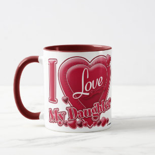 Tasse I Love My Daughter rouge - coeur