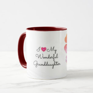 Tasse I Love My Wonderful Grandgirl, design pastel