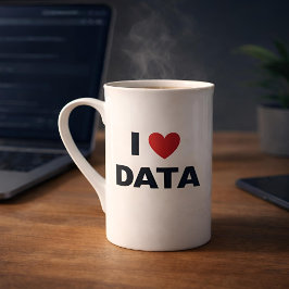 Tasse 'Ich liebe Daten' Bone China | Geek-Kaffeeta