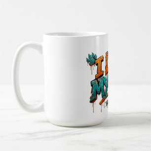 Tasse Ich liebe meinen Hund Graffiti-Farbtropf-Kaf
