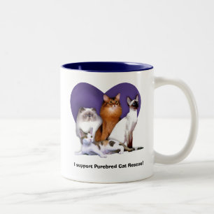 Tasse: Ich stütze reinrassige Katzen-Rettung Zweifarbige Tasse