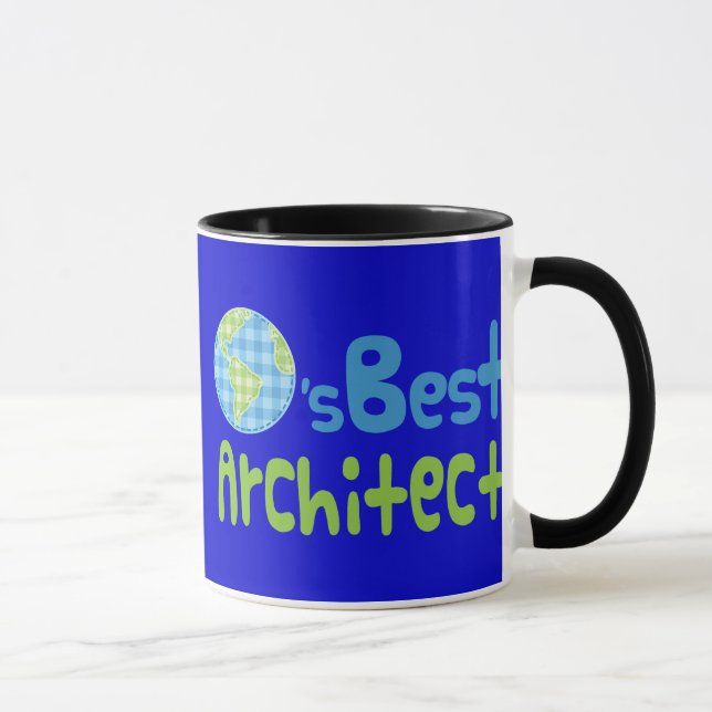 Tasse Idée de cadeau pour l'architecte (mondes (Droite)