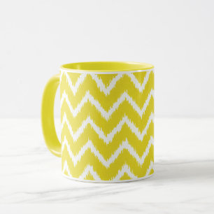 Tasse Ikat Chevrons - moutarde jaune et blanc