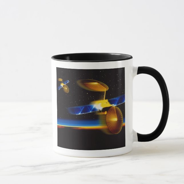 Tasse Illustration des satellites à l'horizon terrestre (Droite)