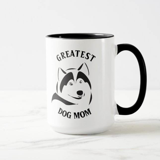 Tasse Illustration du chien noir de la maman du chien (Droite)