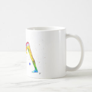Tasse im Yoga-Aquarell-Design