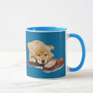 Tasse image de chiot mignon de golden retriever