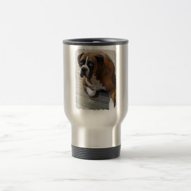 Tasse inoxydable de voyage de chien de boxeur (Centre)